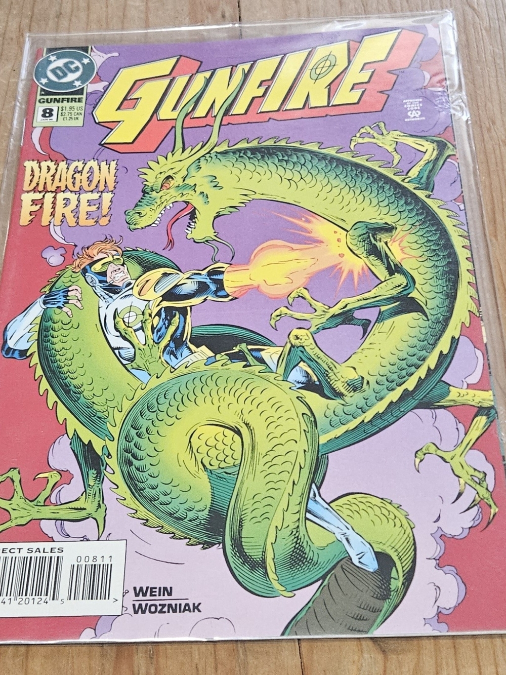 DC Gunfire Comic Book with Green Dragon on Purple Cover